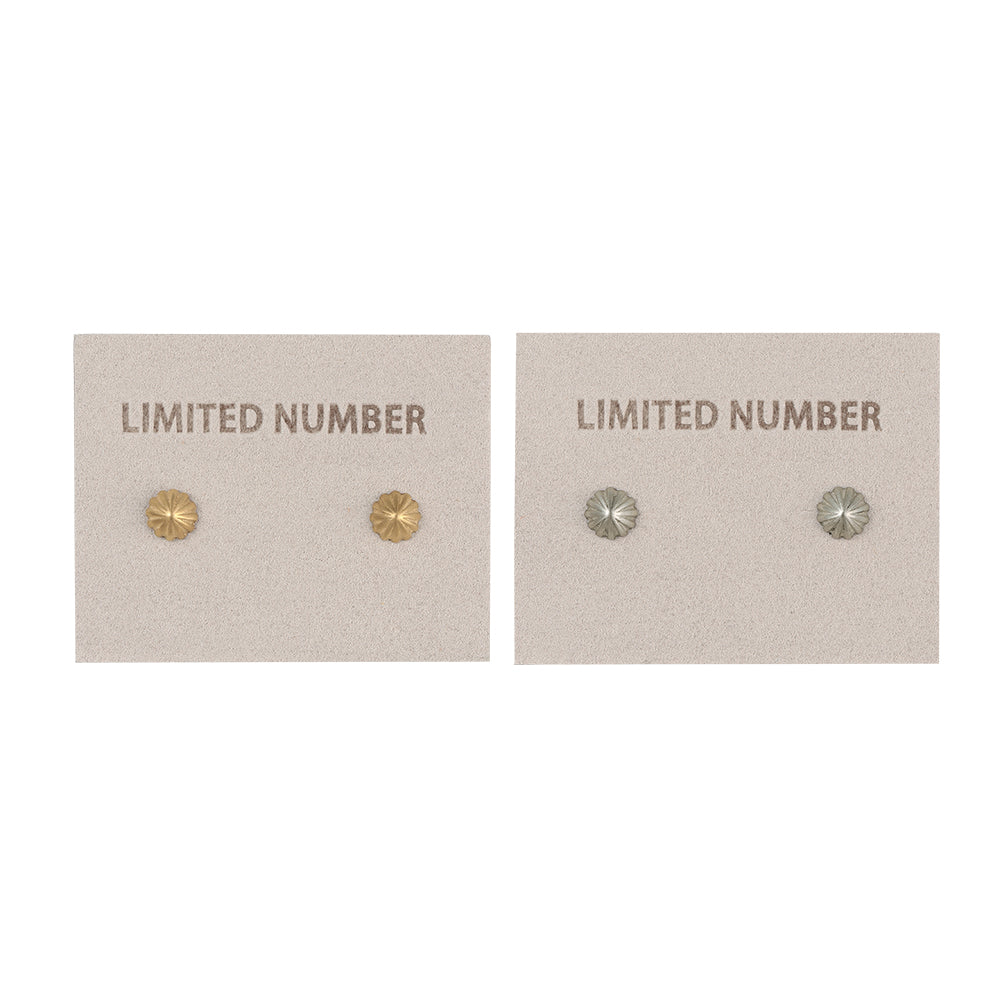 【LIMITED NUMBER】STAINLESS collection ピアス メタル ミニ フラワー コンチョ 鋲 スタッドピアス