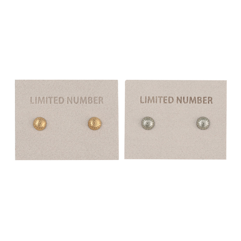 【LIMITED NUMBER】STAINLESS collection ピアス メタル ミニ フラワー コンチョ 菊 スタッドピアス