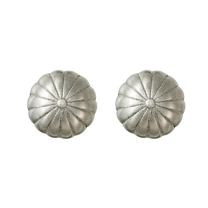 【LIMITED NUMBER】STAINLESS collection ピアス メタル ミニ フラワー コンチョ 菊 スタッドピアス