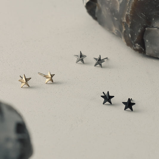 【LIMITED NUMBER】STAINLESS collection ピアス メタル ミニ スター 立体 スタッドピアス