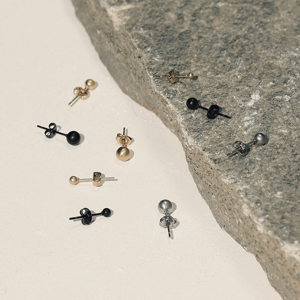 【LIMITED NUMBER】STAINLESS collection ピアス メタル ミニ ボール 4個セット スタッドピアス