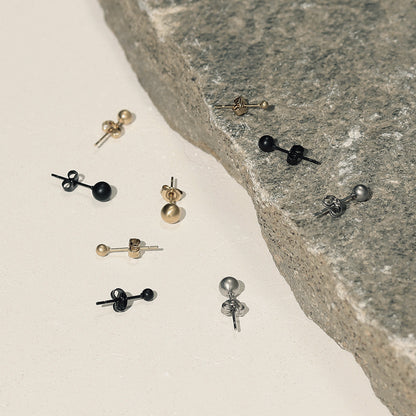 【LIMITED NUMBER】STAINLESS collection ピアス メタル ミニ ボール 4個セット スタッドピアス