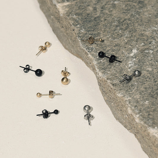 【LIMITED NUMBER】STAINLESS collection ピアス メタル ミニ ボール 4個セット スタッドピアス
