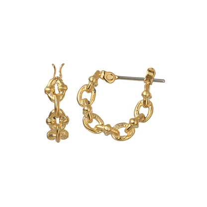 【LIMITED NUMBER】STAINLESS collection ピアス メタル デザイン リンクチェーン ワンタッチ フープピアス