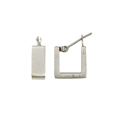 【LIMITED NUMBER】STAINLESS collection ピアス メタル スクエア ライン U字 ワンタッチ フープピアス