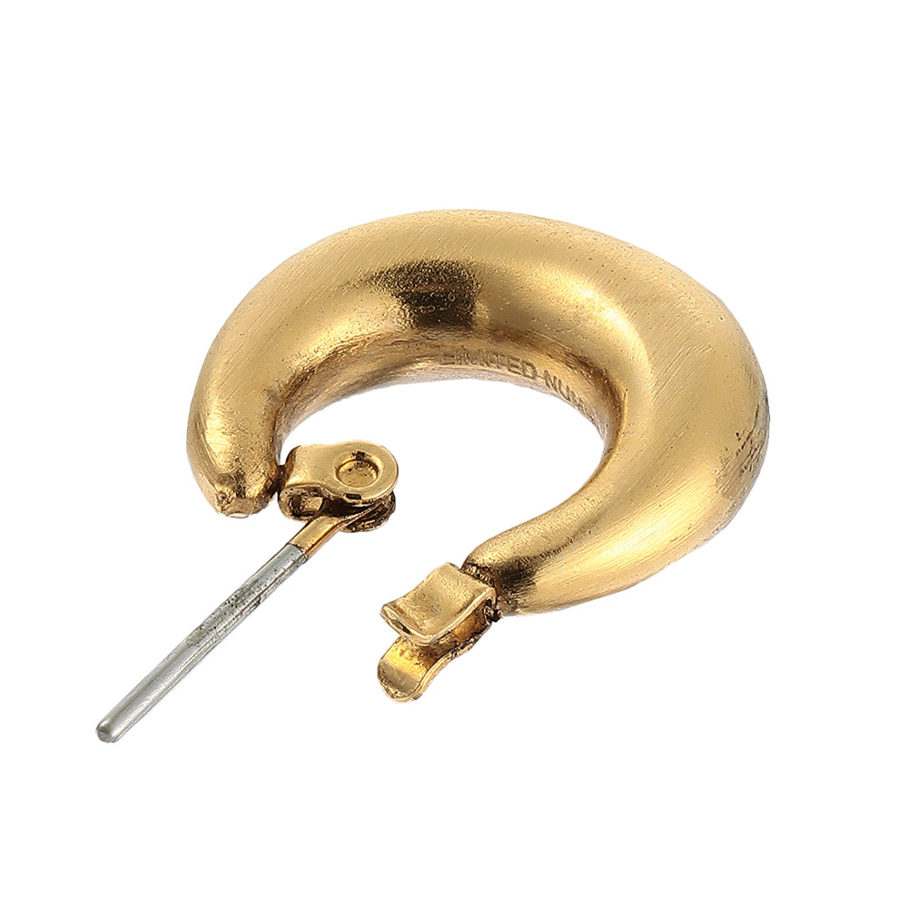 【LIMITED NUMBER】STAINLESS collection ピアス メタル カーブ ライン U字 ワンタッチ フープピアス