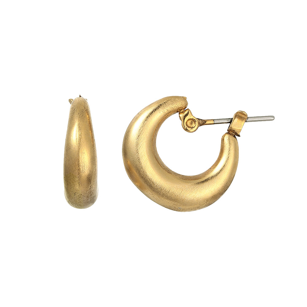 【LIMITED NUMBER】STAINLESS collection ピアス メタル カーブ ライン U字 ワンタッチ フープピアス