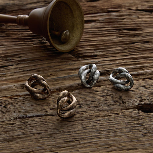 【LIMITED NUMBER】Vintage Like ピアス ニッケルフリー メタル オーバル リング ダブル チタンポスト スタッドピアス