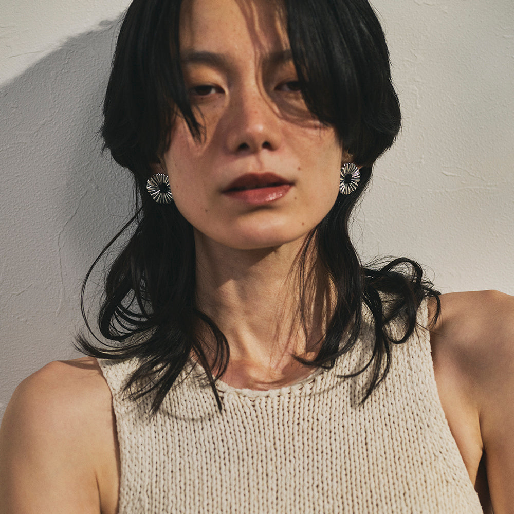 【LIMITED NUMBER】Vintage Like ピアス ニッケルフリー メタル フラワー クロス スエード風 リボン チタンポスト スタッドピアス