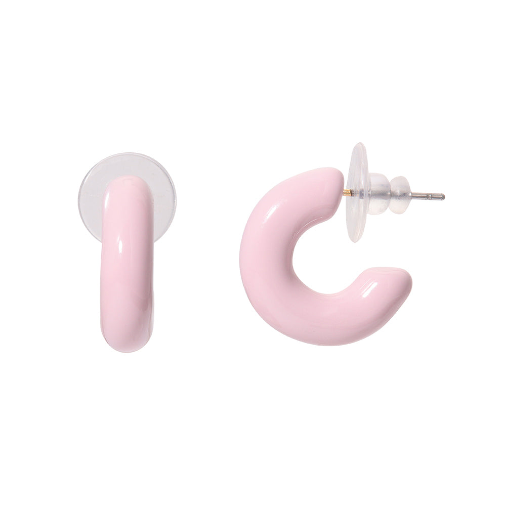 【LIMITED NUMBER】Vintage Like ピアス ニッケルフリー メタル パステルカラー C型 チタンポスト スタッドピアス