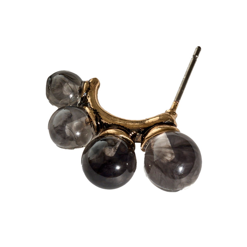 【LIMITED NUMBER/リミテッドナンバー】MELLOW クリア マーブル カラー ボール カーブライン チタンポスト スタッドピアス