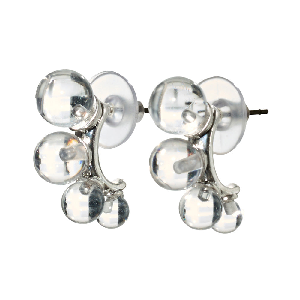 【LIMITED NUMBER/リミテッドナンバー】MELLOW クリア マーブル カラー ボール カーブライン チタンポスト スタッドピアス