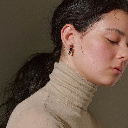 【LIMITED NUMBER/リミテッドナンバー】MELLOW クリア マーブル カラー ボール カーブライン チタンポスト スタッドピアス