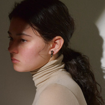 【LIMITED NUMBER/リミテッドナンバー】MELLOW クリア マーブル カラー ボール カーブライン チタンポスト スタッドピアス