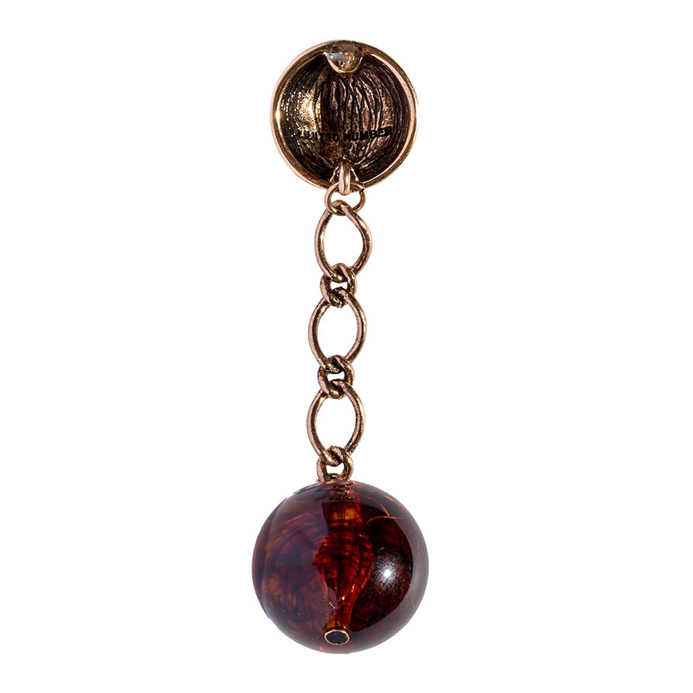 【LIMITED NUMBER/リミテッドナンバー】MELLOW チェーン クリア カラー ボール チタンポスト スタッドピアス