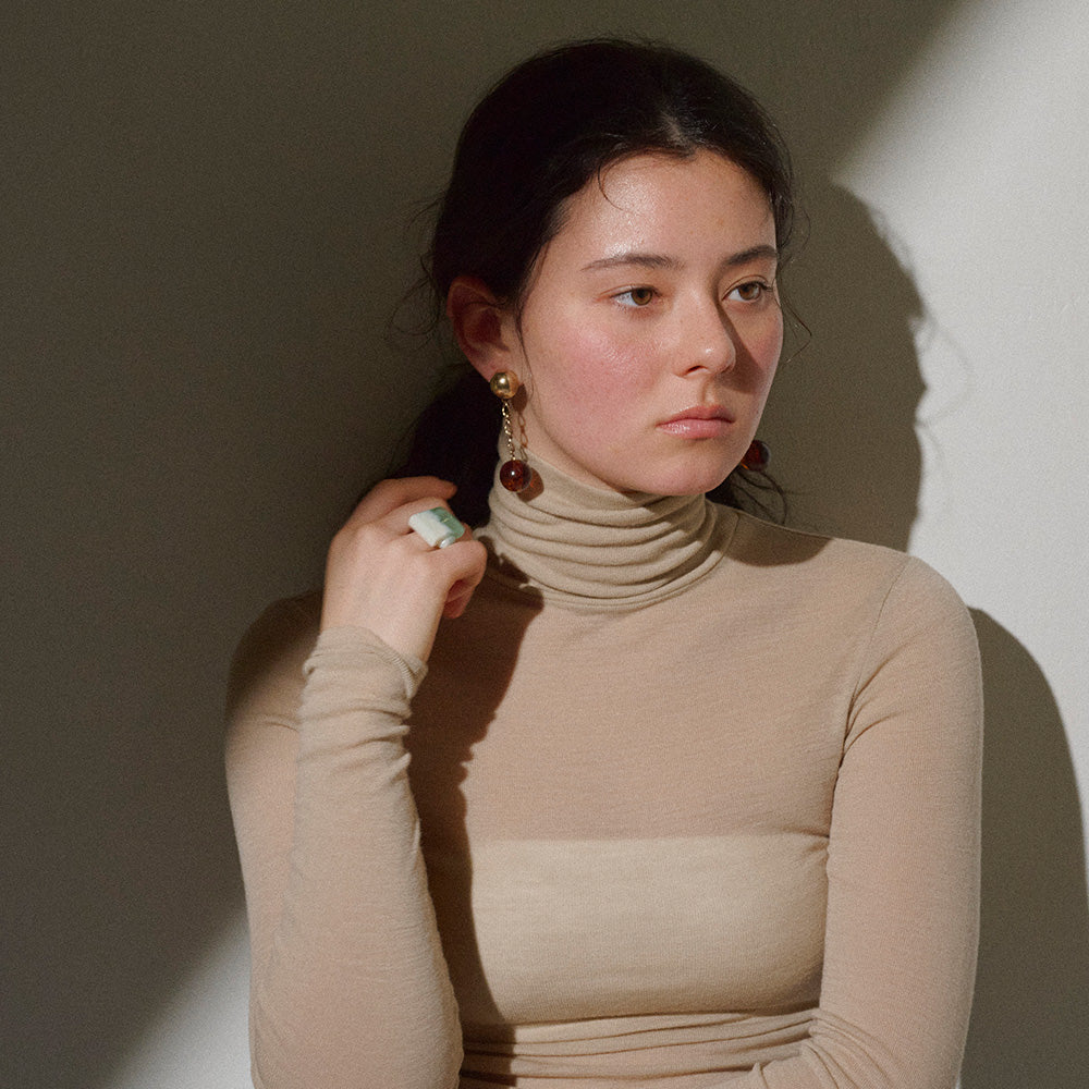 【LIMITED NUMBER/リミテッドナンバー】MELLOW チェーン クリア カラー ボール チタンポスト スタッドピアス