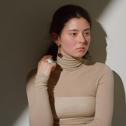 【LIMITED NUMBER/リミテッドナンバー】MELLOW チェーン クリア カラー ボール チタンポスト スタッドピアス