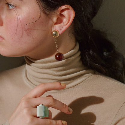 【LIMITED NUMBER/リミテッドナンバー】MELLOW チェーン クリア カラー ボール チタンポスト スタッドピアス