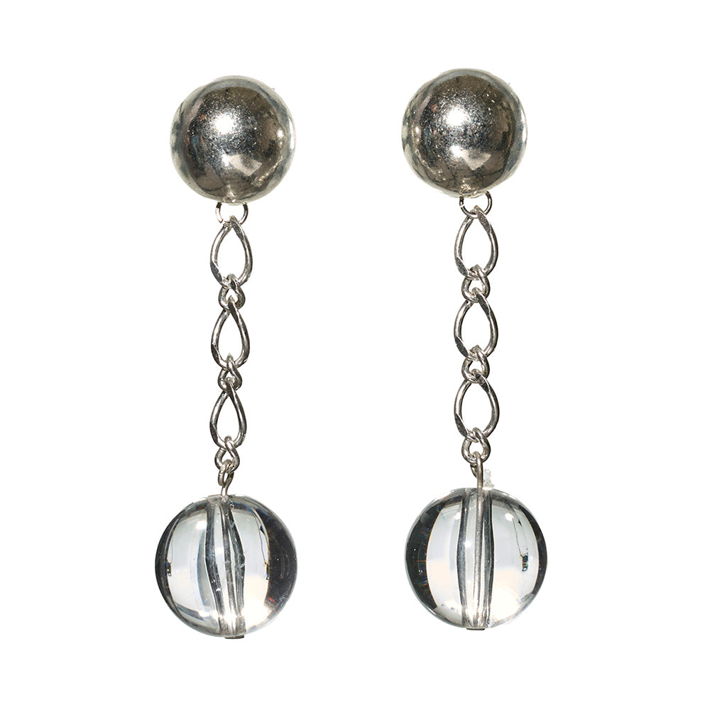 【LIMITED NUMBER/リミテッドナンバー】MELLOW チェーン クリア カラー ボール チタンポスト スタッドピアス