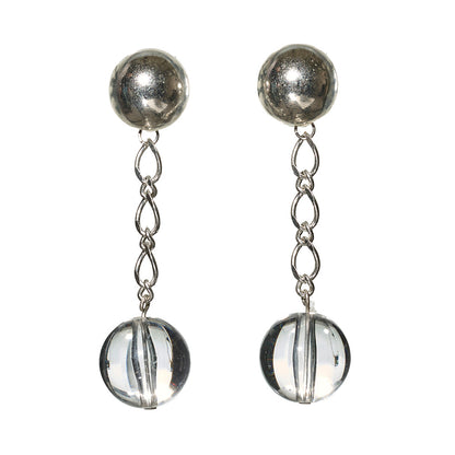 【LIMITED NUMBER/リミテッドナンバー】MELLOW チェーン クリア カラー ボール チタンポスト スタッドピアス