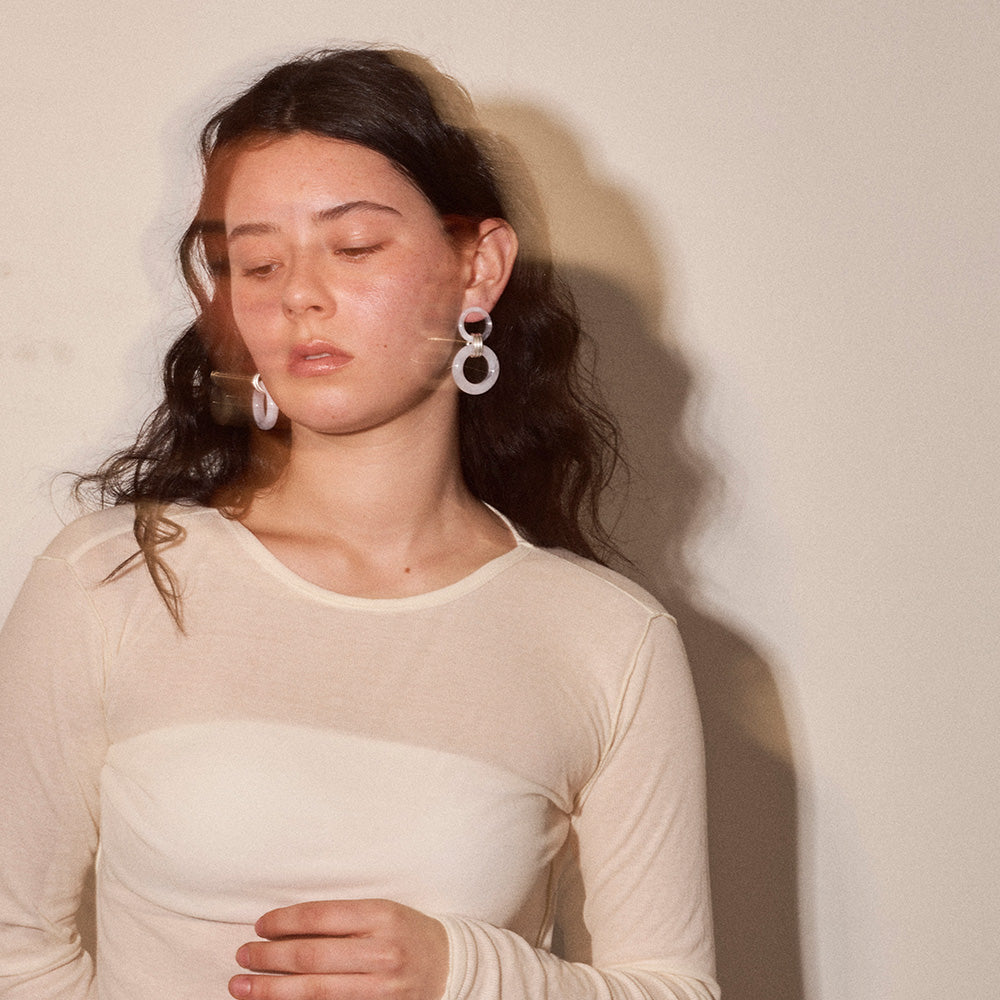 【LIMITED NUMBER/リミテッドナンバー】MELLOW マーブル カラー リング メニー チタンポスト スタッドピアス