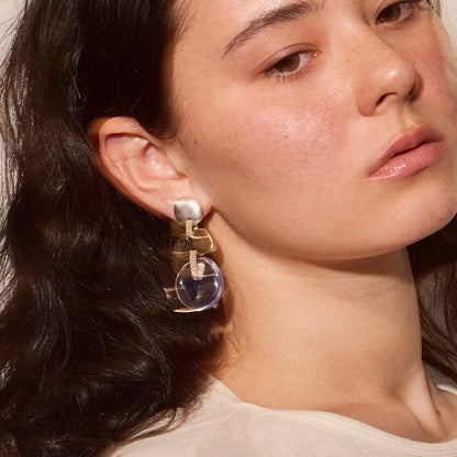 【LIMITED NUMBER/リミテッドナンバー】MELLOW マルチ シェイプ クリア コンビカラー チタンポスト スタッドピアス