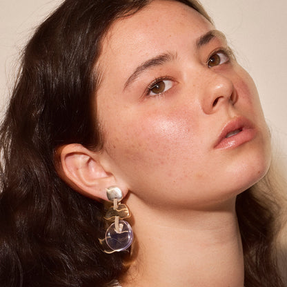 【LIMITED NUMBER/リミテッドナンバー】MELLOW マルチ シェイプ クリア コンビカラー チタンポスト スタッドピアス