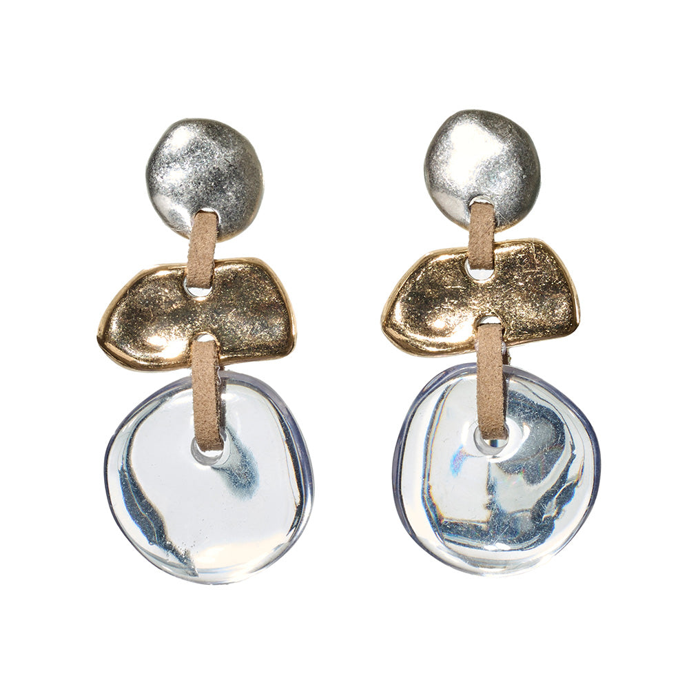 【LIMITED NUMBER/リミテッドナンバー】MELLOW マルチ シェイプ クリア コンビカラー チタンポスト スタッドピアス