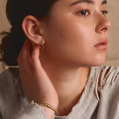 【LIMITED NUMBER/リミテッドナンバー】Vintage Like ピアス メタル チェーン チタンポスト フープピアス