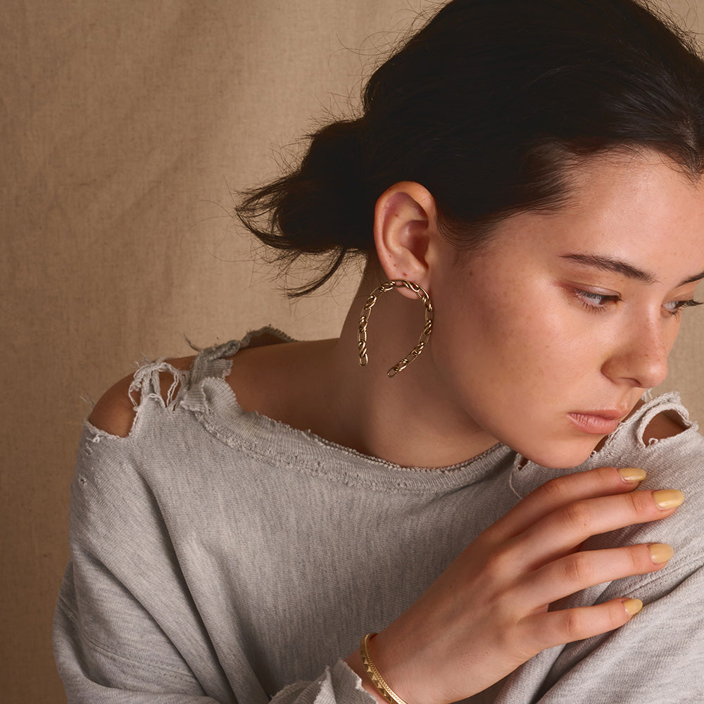 【LIMITED NUMBER/リミテッドナンバー】Vintage Like ピアス メタル チェーン 馬蹄 ホースシュー チタンポスト スタッドピアス
