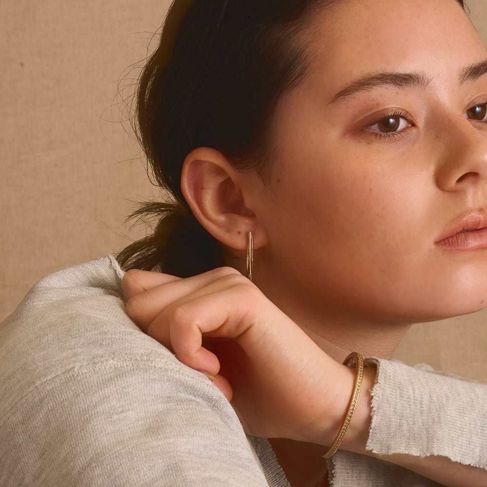 【LIMITED NUMBER/リミテッドナンバー】Vintage Like ピアス メタル 3連 チェーン バックキャッチ チタンポスト スタッドピアス
