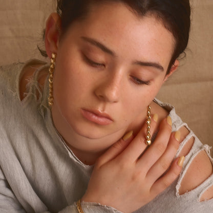【LIMITED NUMBER/リミテッドナンバー】Vintage Like ピアス メタル ハート ライン チタンポスト スタッドピアス