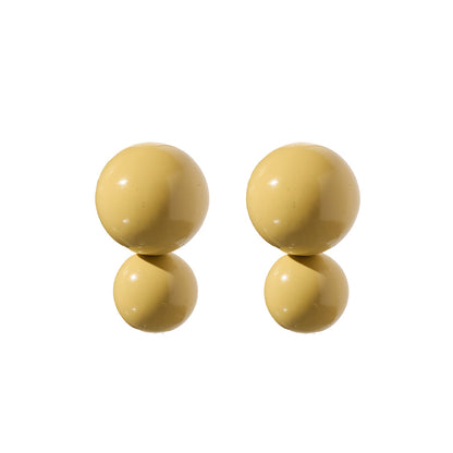 【LIMITED NUMBER/リミテッドナンバー】Vintage Like ピアス ニッケルフリー マーブル カラー ダブル ボール ステンレスポスト スタッドピアス
