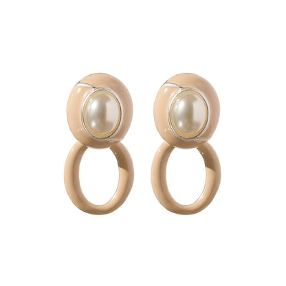 【LIMITED NUMBER/リミテッドナンバー】Vintage Like ピアス ニッケルフリー メタル パール オーバル リング チタンポスト スタッドピアス