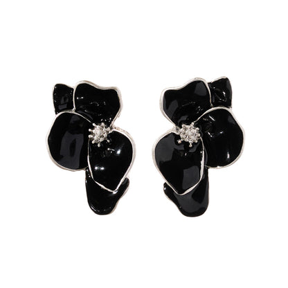 【LIMITED NUMBER/リミテッドナンバー】Vintage Like ピアス ニッケルフリー メタル フラワー モノトーンカラー チタンポスト スタッドピアス