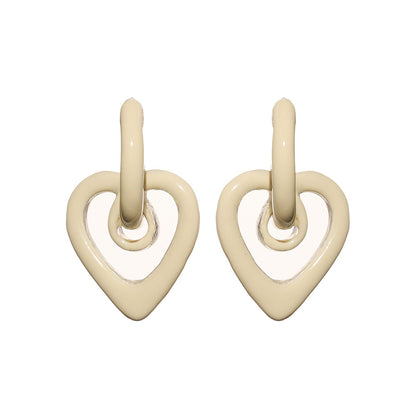 【LIMITED NUMBER/リミテッドナンバー】Vintage Like ピアス ニッケルフリー メタル ハング ハート カラー キャッチレス ステンレスポスト フープピアス