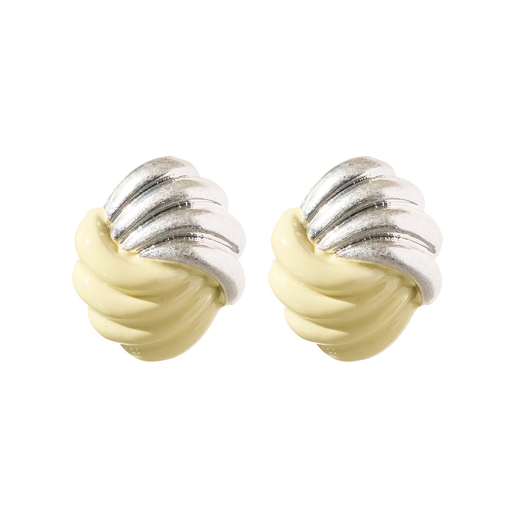 【LIMITED NUMBER/リミテッドナンバー】Vintage Like ピアス ニッケルフリー メタル 幾何学 ライン バイカラー チタンポスト スタッドピアス