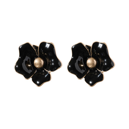 【LIMITED NUMBER/リミテッドナンバー】Vintage Like ピアス ニッケルフリー メタル ビッグ フラワー カラー チタンポスト スタッドピアス