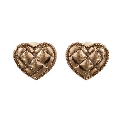 【LIMITED NUMBER/リミテッドナンバー】Vintage Like ピアス ニッケルフリー メタル ハート キルティング カラー ボール バックキャッチ チタンポスト スタッドピアス