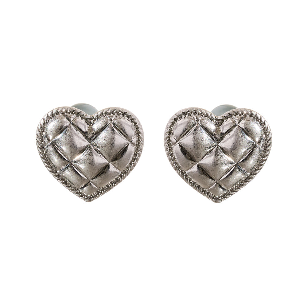 【LIMITED NUMBER/リミテッドナンバー】Vintage Like ピアス ニッケルフリー メタル ハート キルティング カラー ボール バックキャッチ チタンポスト スタッドピアス
