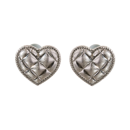 【LIMITED NUMBER/リミテッドナンバー】Vintage Like ピアス ニッケルフリー メタル ハート キルティング カラー ボール バックキャッチ チタンポスト スタッドピアス