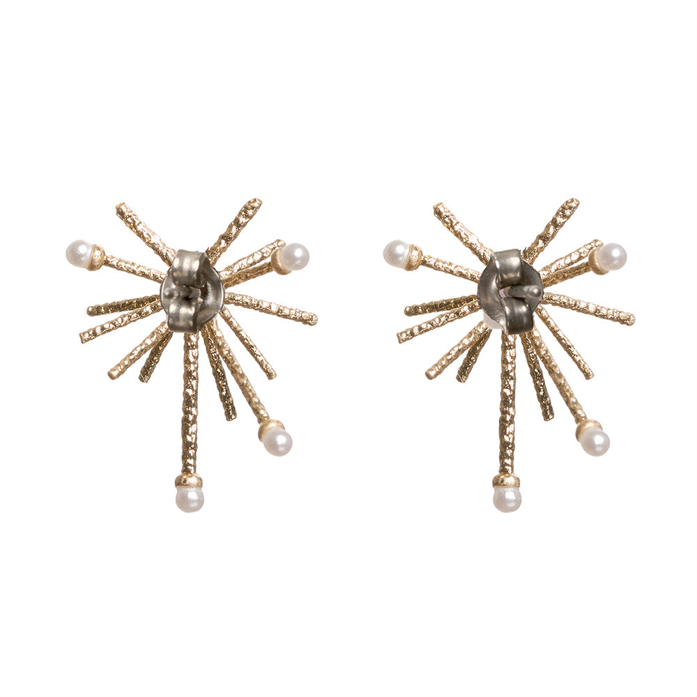 【LIMITED NUMBER/リミテッドナンバー】  MOON ピアス ニッケルフリー メタル ブライトスター ミニ パール チタンポスト スタッドピアス