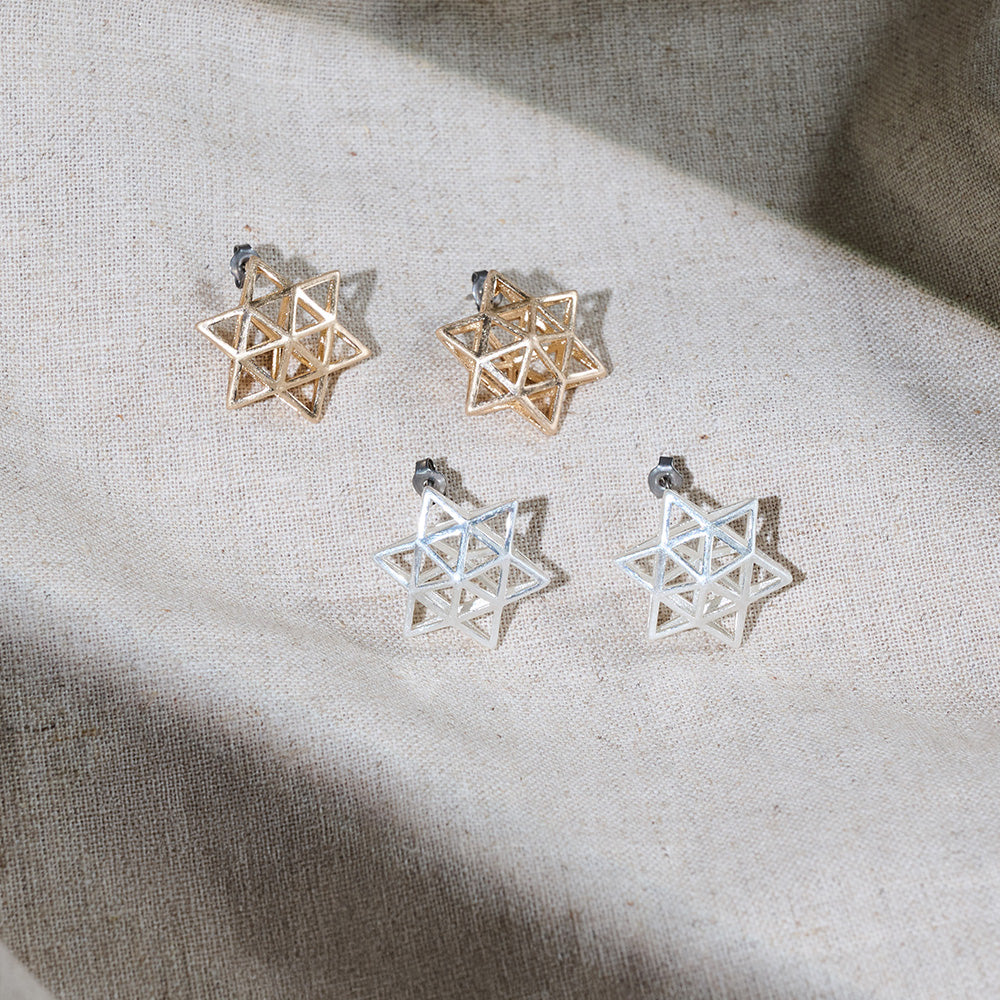 【LIMITED NUMBER/リミテッドナンバー】  MOON ピアス ニッケルフリー メタル 六芒星 透かし チタンポスト スタッドピアス