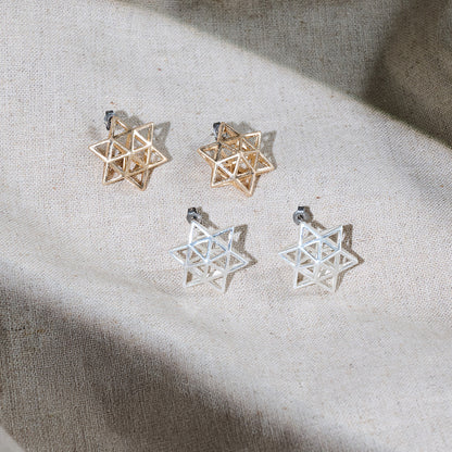【LIMITED NUMBER/リミテッドナンバー】  MOON ピアス ニッケルフリー メタル 六芒星 透かし チタンポスト スタッドピアス