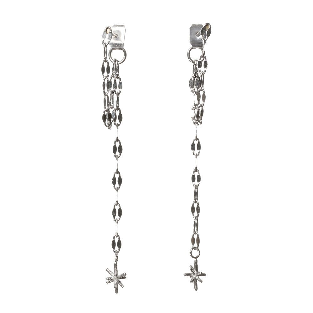 【LIMITED NUMBER/リミテッドナンバー】  MOON stainless collection ピアス メタル ミニ ブライトスター ペタルチェーン スウィング バックキャッチ ステンレス スタッドピアス