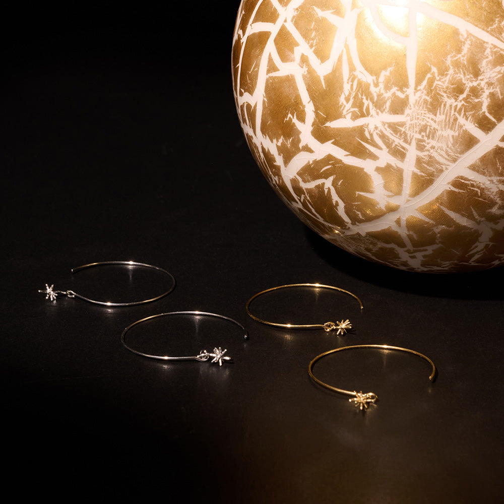 【LIMITED NUMBER/リミテッドナンバー】  MOON stainless collection ピアス メタル ミニ ブライトスター ハーフサークル ステンレス ビッグ フックピアス