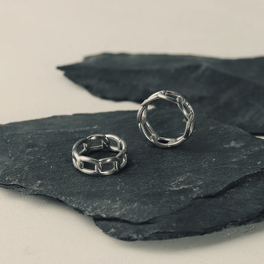 【LIMITED NUMBER】STAINLESS collection リング メタル オーバル チェーン 13号 17号 指輪