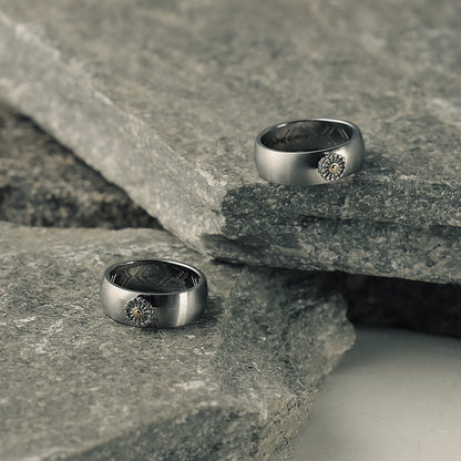 【LIMITED NUMBER】STAINLESS collection リング メタル ワンポイント フラワー 13号 17号 指輪