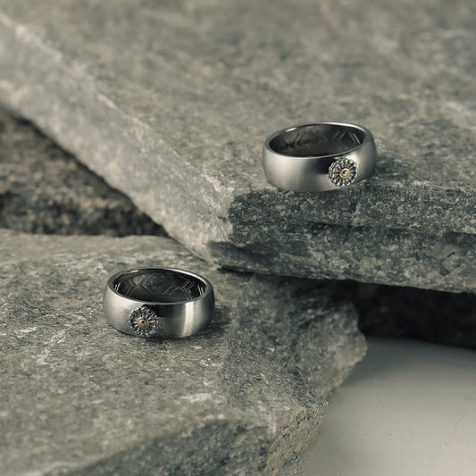 【LIMITED NUMBER】STAINLESS collection リング メタル ワンポイント フラワー 13号 17号 指輪