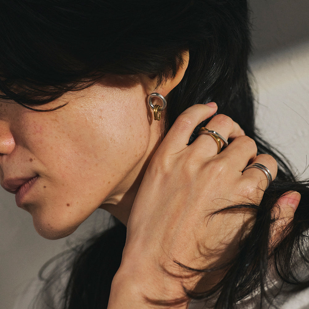 【LIMITED NUMBER】STAINLESS collection リング メタル スクエア クロス コンビカラー 13号 17号 指輪